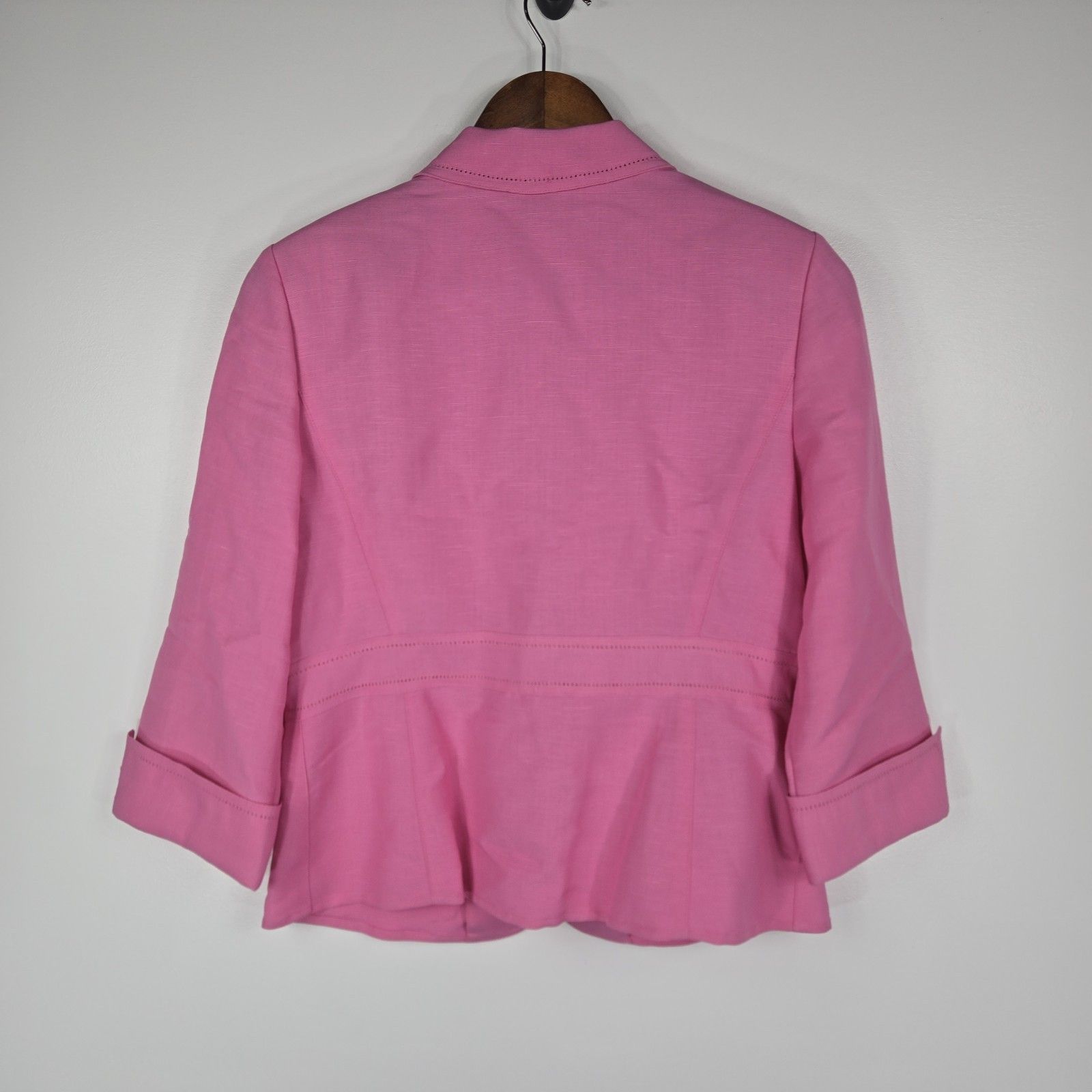 Emma James Petite Women's Size 6p Pink Crop Blazer Jacket — image 7 of 8
